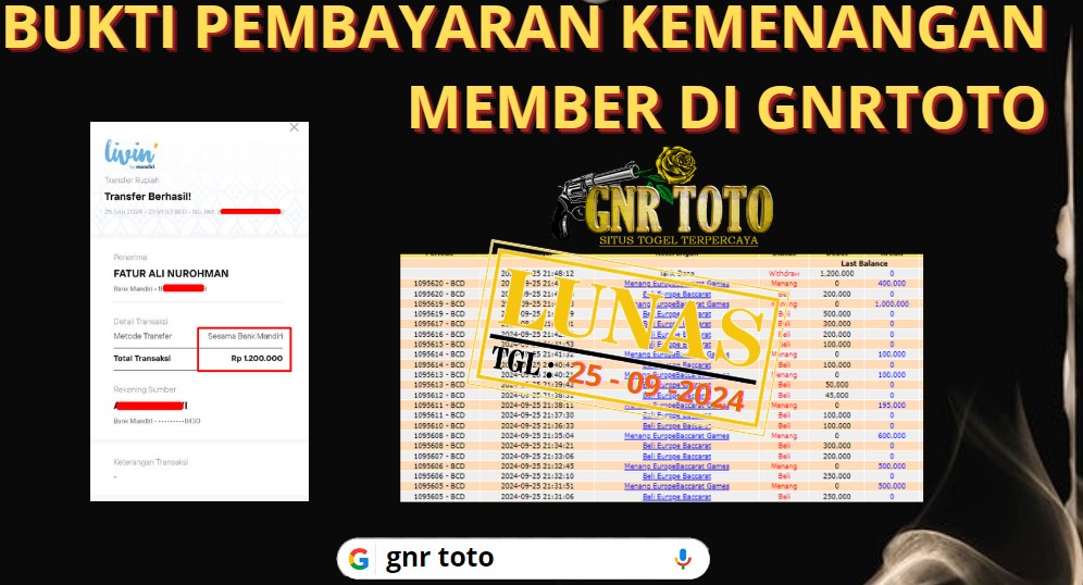 BUKTI KEMENANGAN MEMBER GNRTOTO CASINO Pada Permainan EuropeBaccarat Games!!!