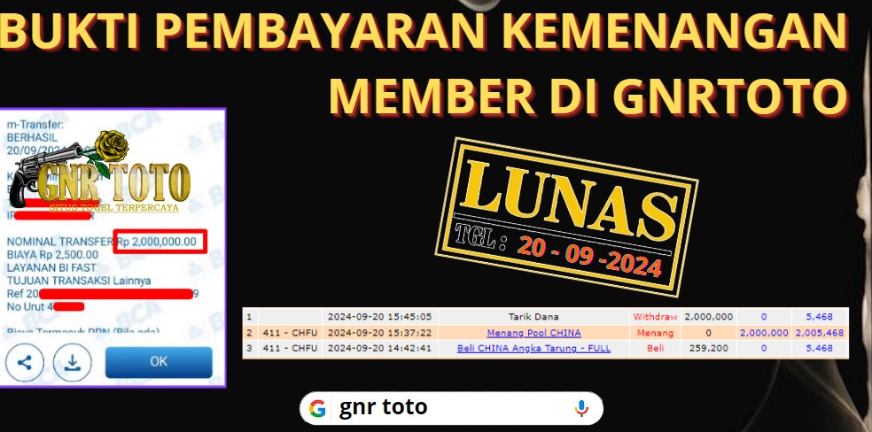 BUKTI KEMENANGAN MEMBER GNRTOTO TOGEL ( 9 3 6 4 ) Pada Permainan TAIWAN!!!